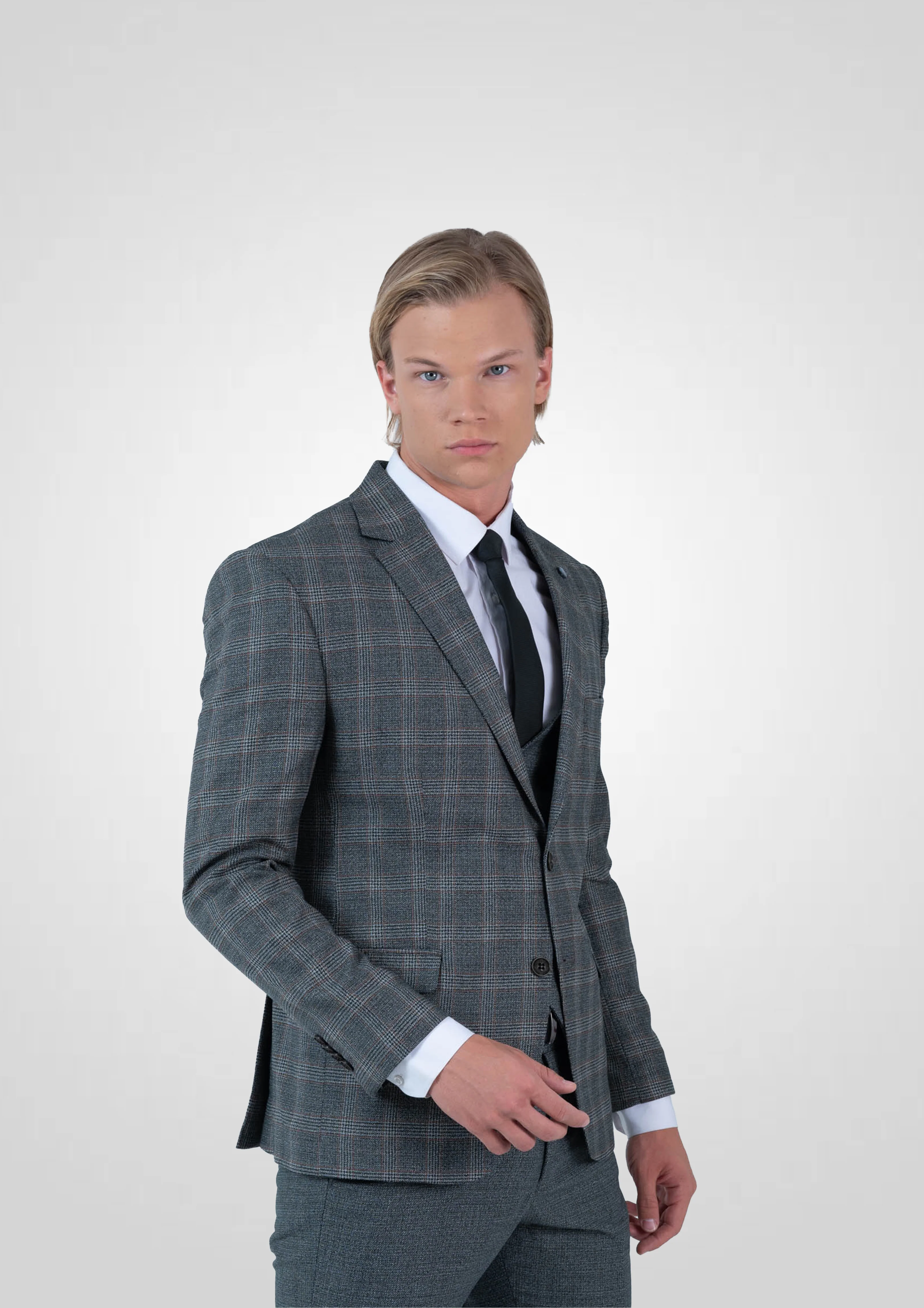 Plead Gray Mehmet Emin Theke 3-Piece Vested Suit - Image 3