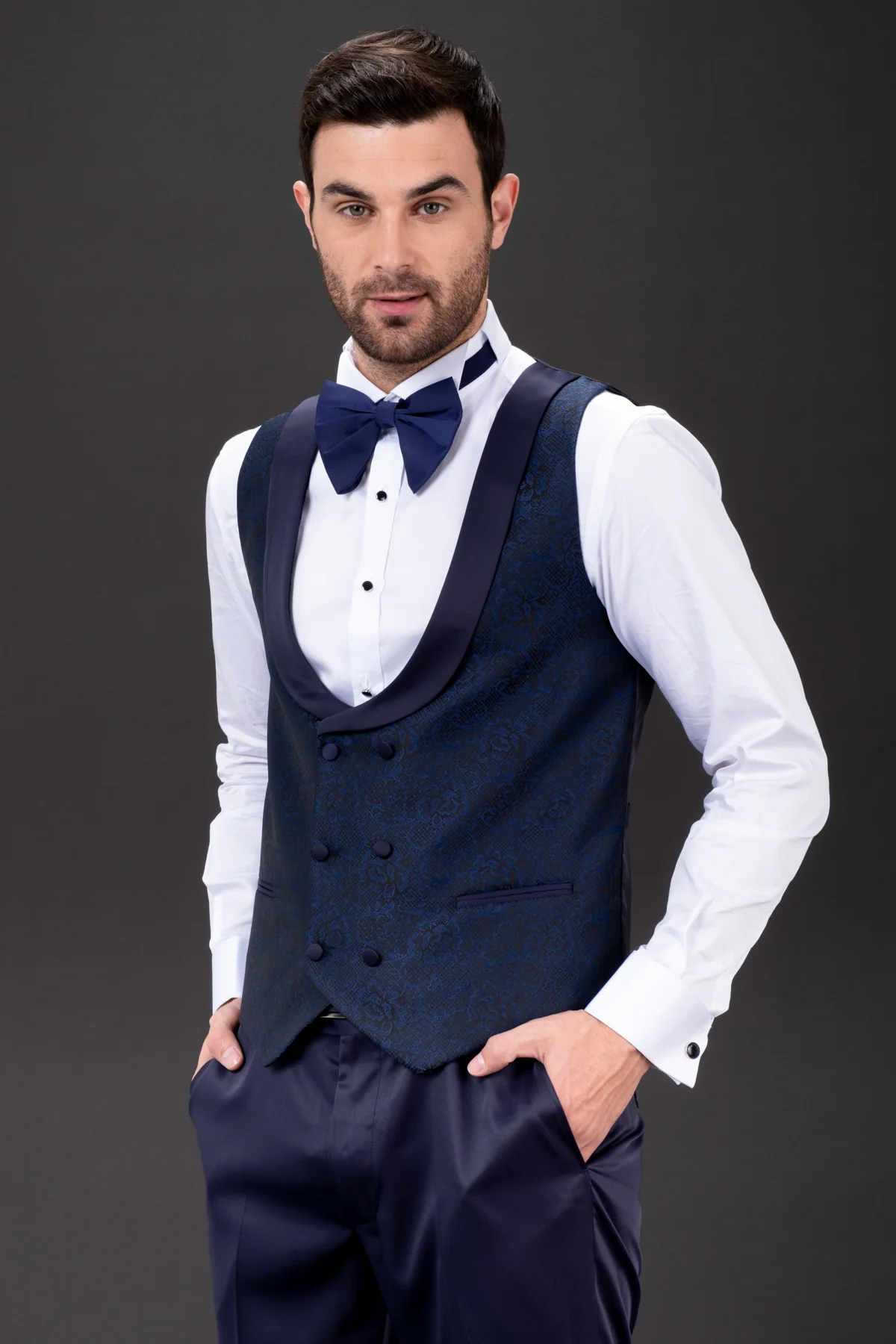 MEHMENT EMIN TEKE/TEKE IN,JACQUARD-1BDBV-TUXEDO SUITS-T10-NAVY - Image 4