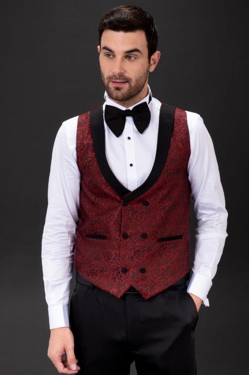 MEHMENT EMIN TEKE/TEKE IN,JACQUARD-1BDBV-TUXEDO SUITS-T11-BURGUNDY - Image 5