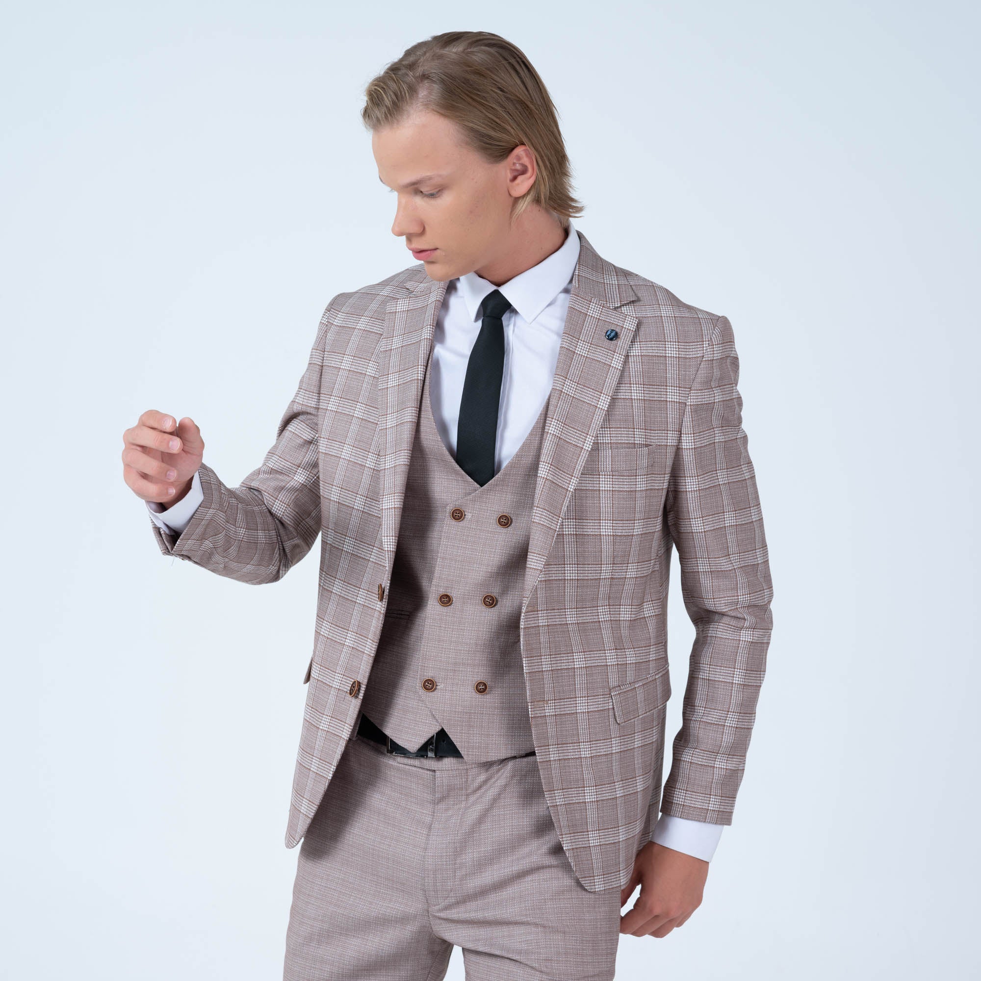 MEHMENT EMIN TEKE/TEKE IN,PLAID-2BDBU-DRESSY SUITS-511-BEIGE - Image 5