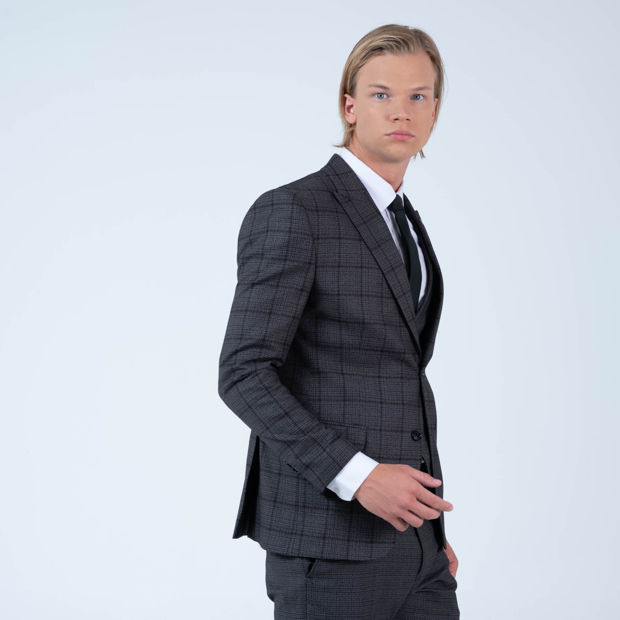 MEHMENT EMIN TEKE/TEKE IN,PLAID-2BDBU-DRESSY SUITS-511-CHARCOAL - Image 3