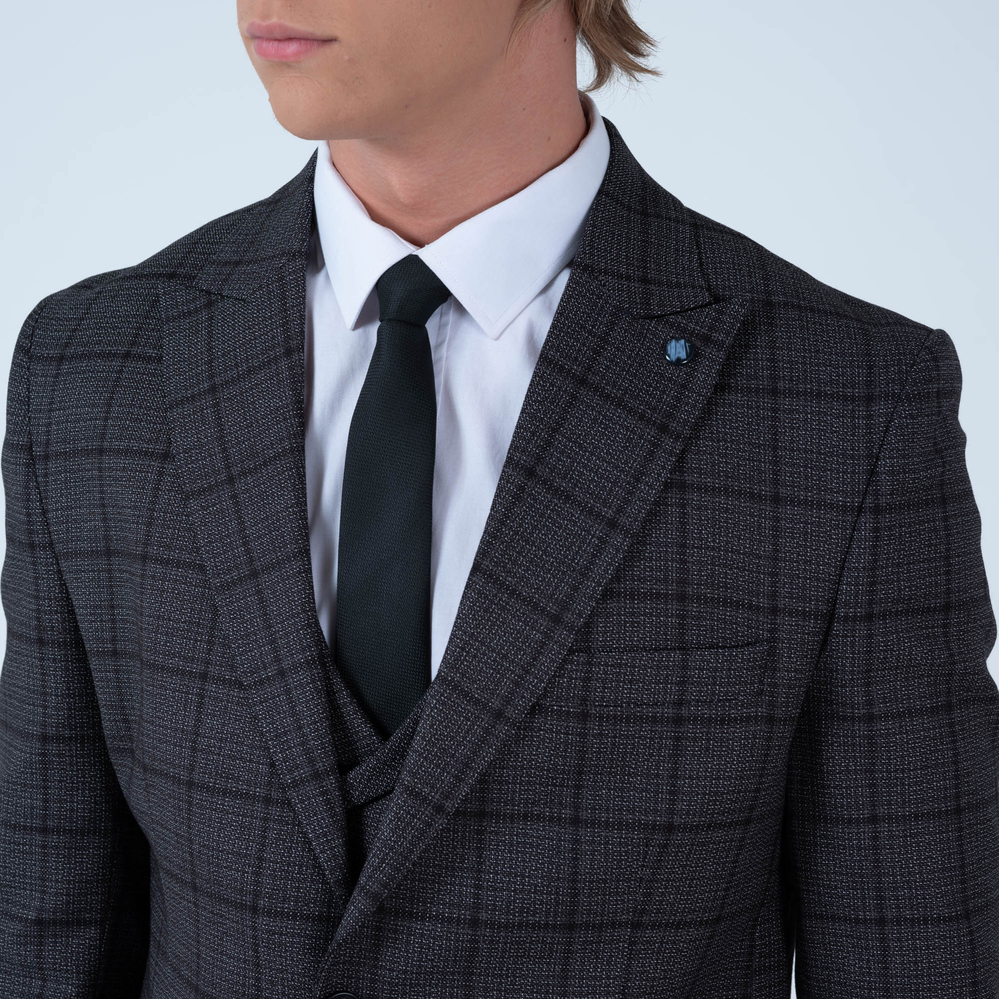 MEHMENT EMIN TEKE/TEKE IN,PLAID-2BDBU-DRESSY SUITS-511-CHARCOAL - Image 4