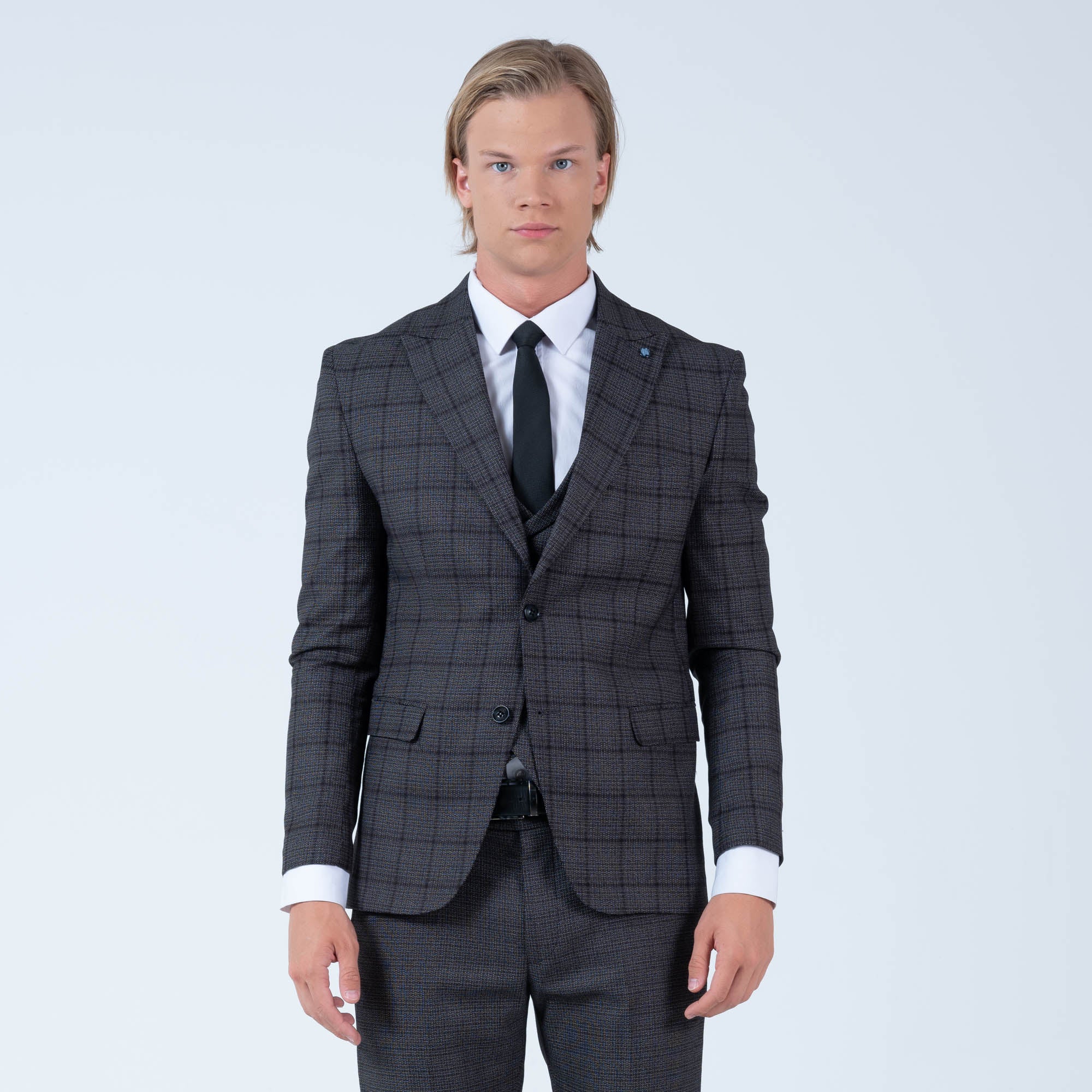 MEHMENT EMIN TEKE/TEKE IN,PLAID-2BDBU-DRESSY SUITS-511-CHARCOAL - Image 5
