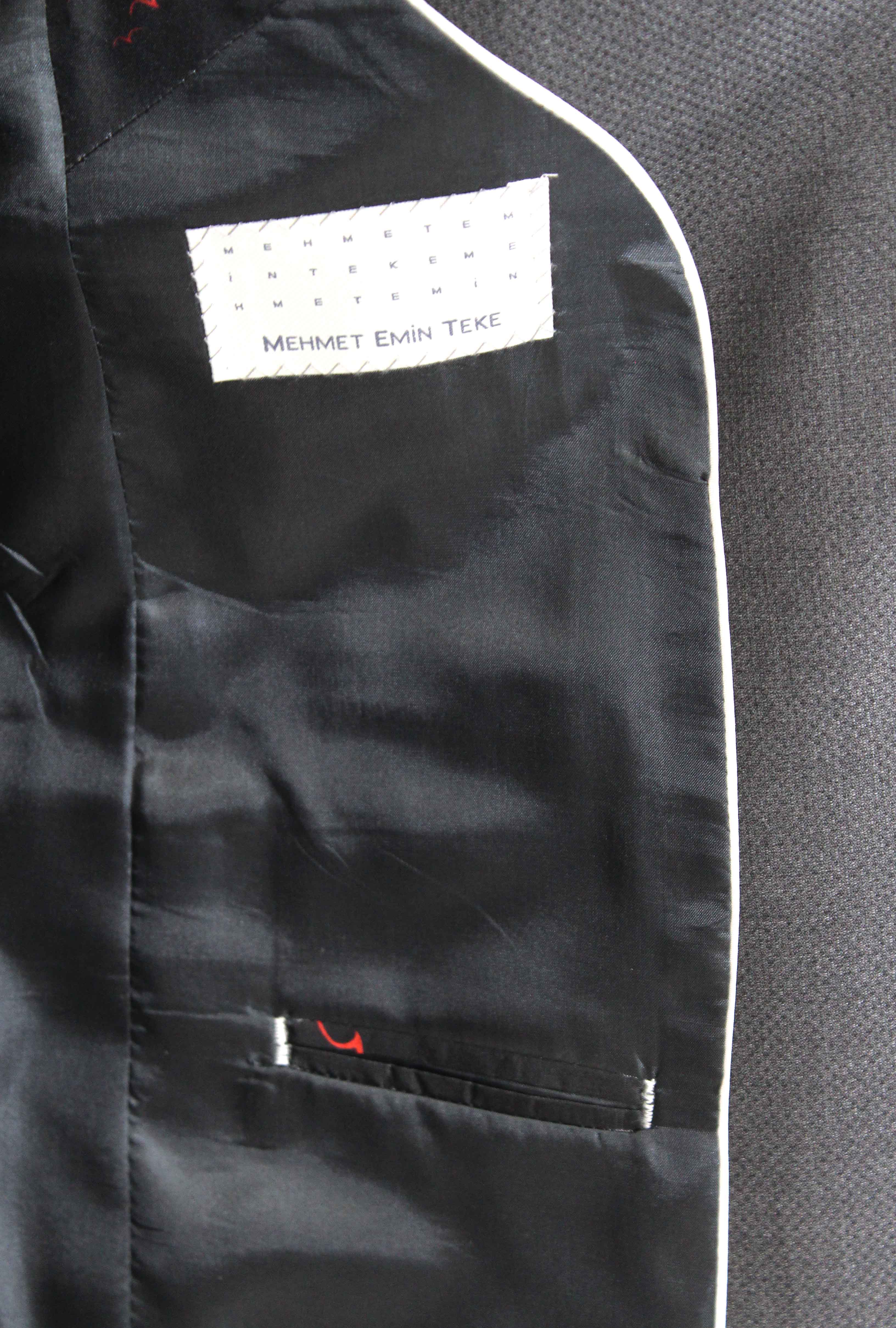 MEHMENT EMIN TEKE/TEKE IN,SOLID-2BDBU-SLIM-DRESSY SUITS-500-GREY - Image 4