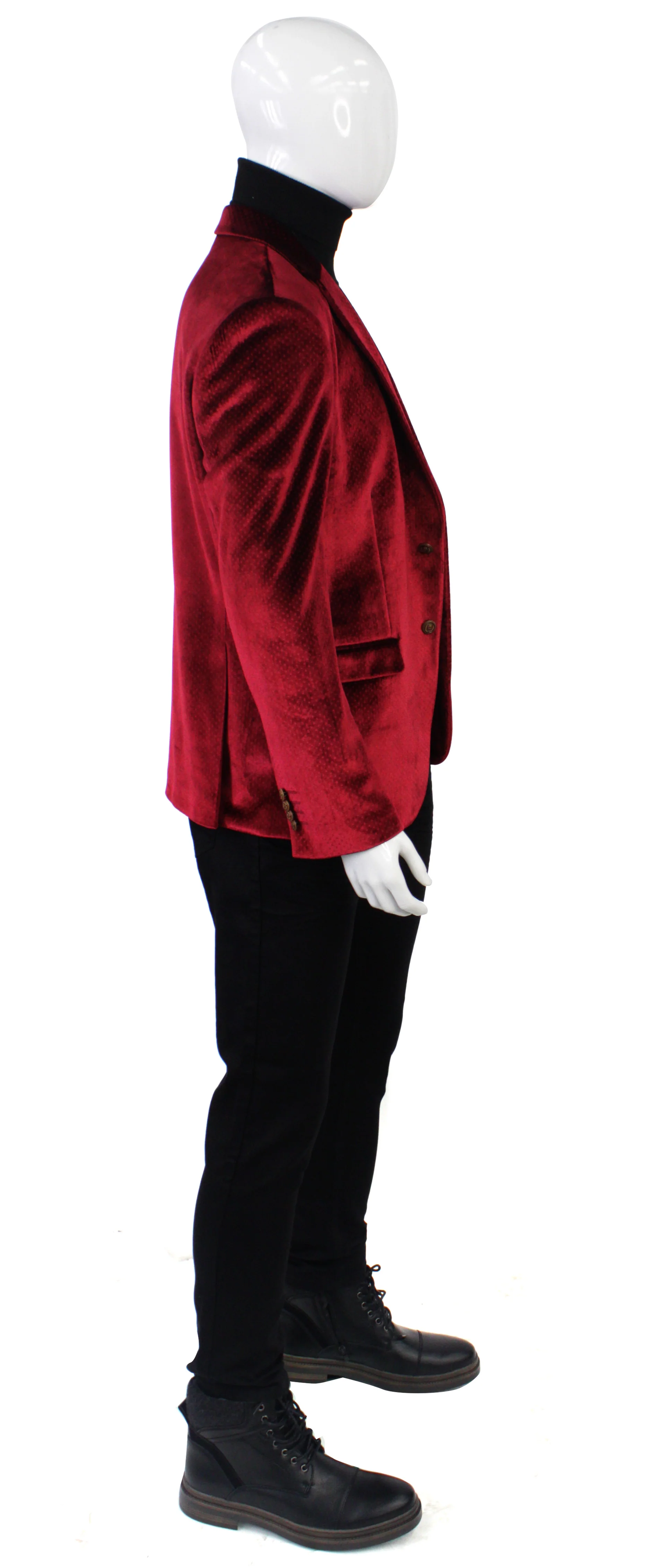 MEHMET,PRINTED-NOTCH COLLAR-JACKETS-PB-B224-RED - Image 3