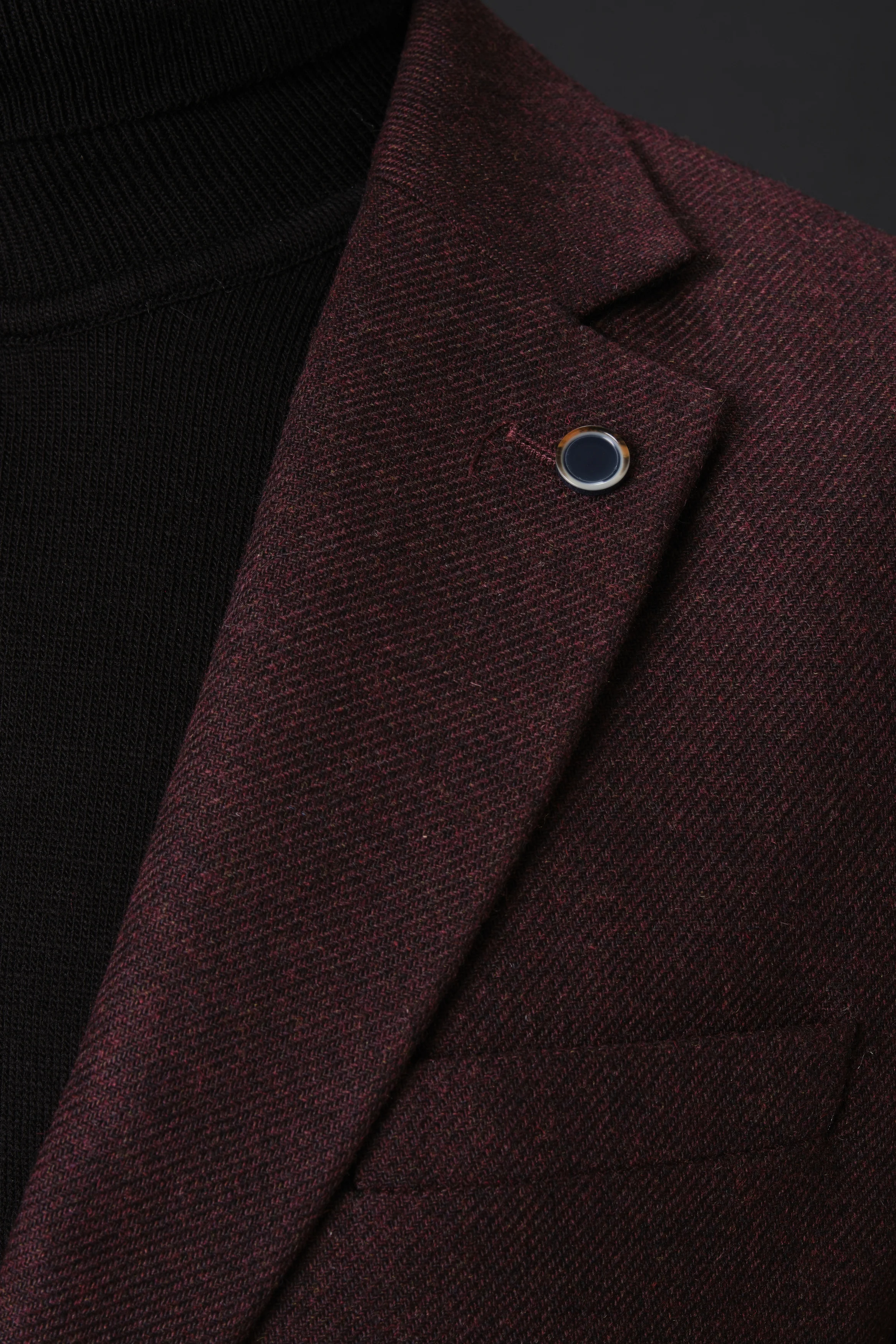MEHMET,SOLID-NOTCH COLLAR-JACKETS-PB-B221-BURGUNDY - Image 5