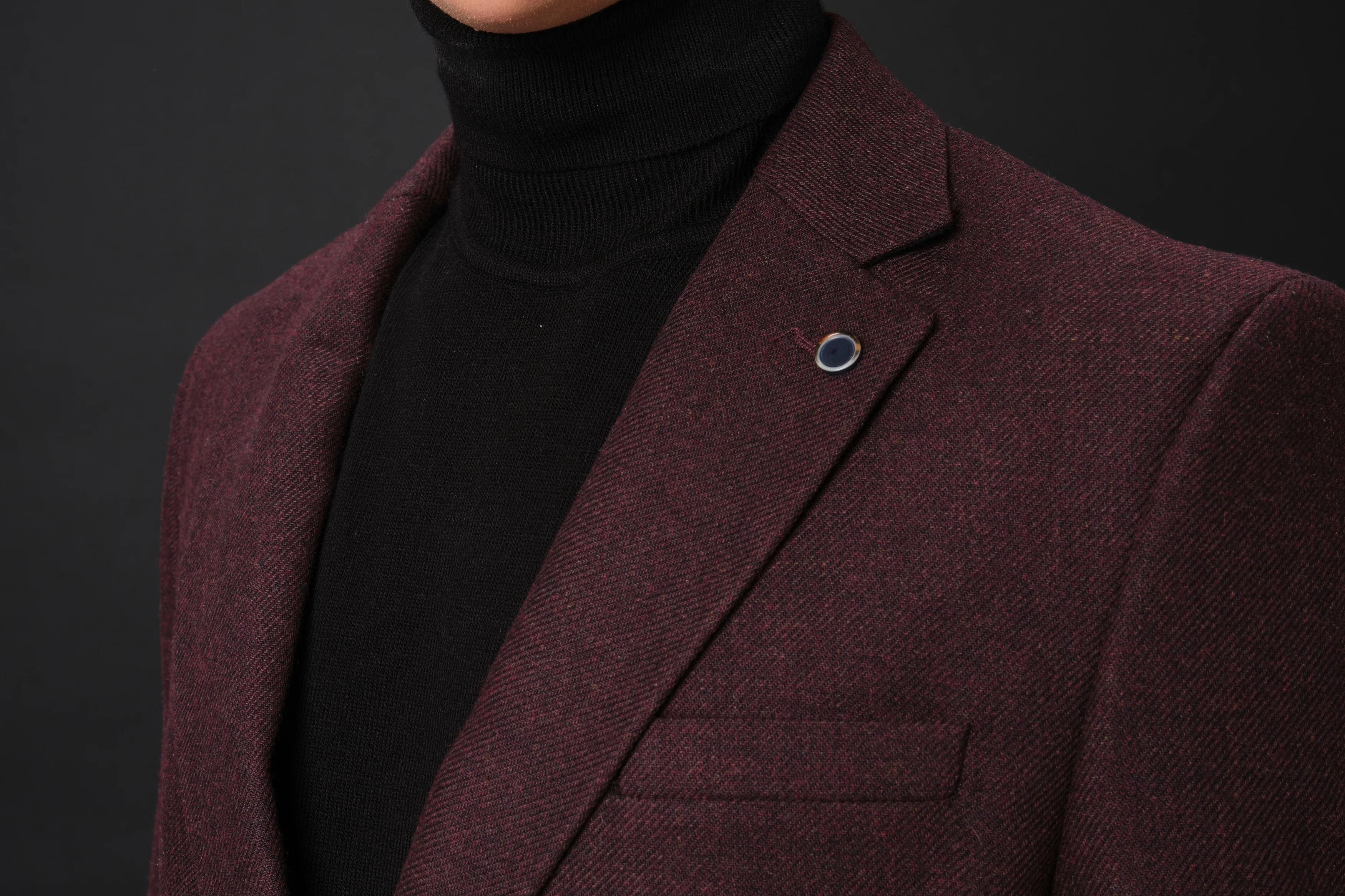 MEHMET,SOLID-NOTCH COLLAR-JACKETS-PB-B221-BURGUNDY - Image 7