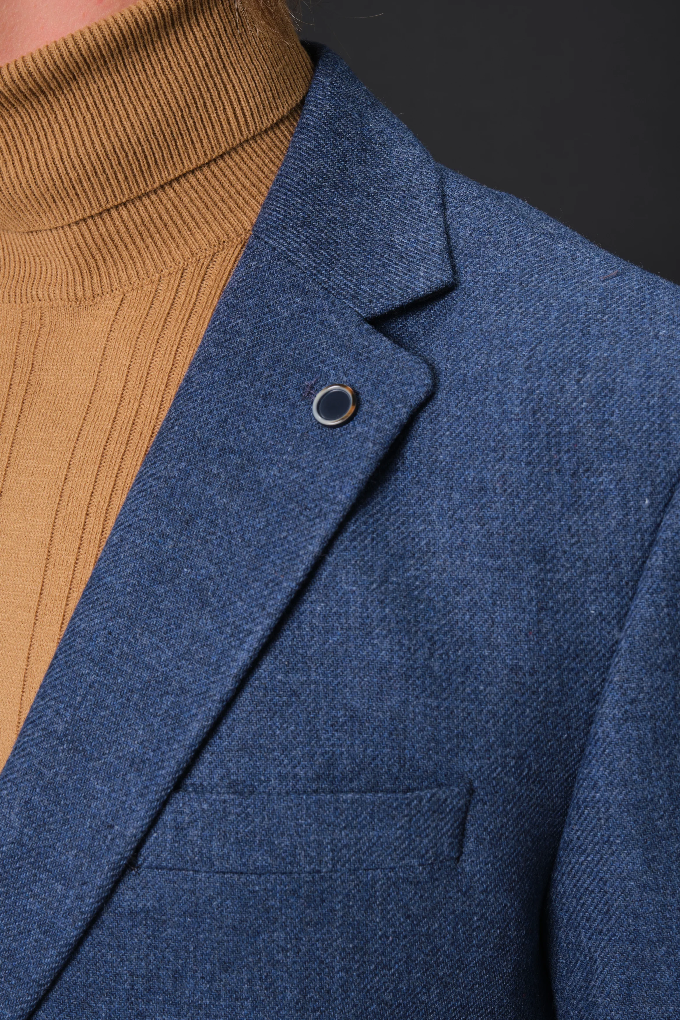 MEHMET,SOLID-NOTCH COLLAR-JACKETS-PB-B221-DENIM - Image 7