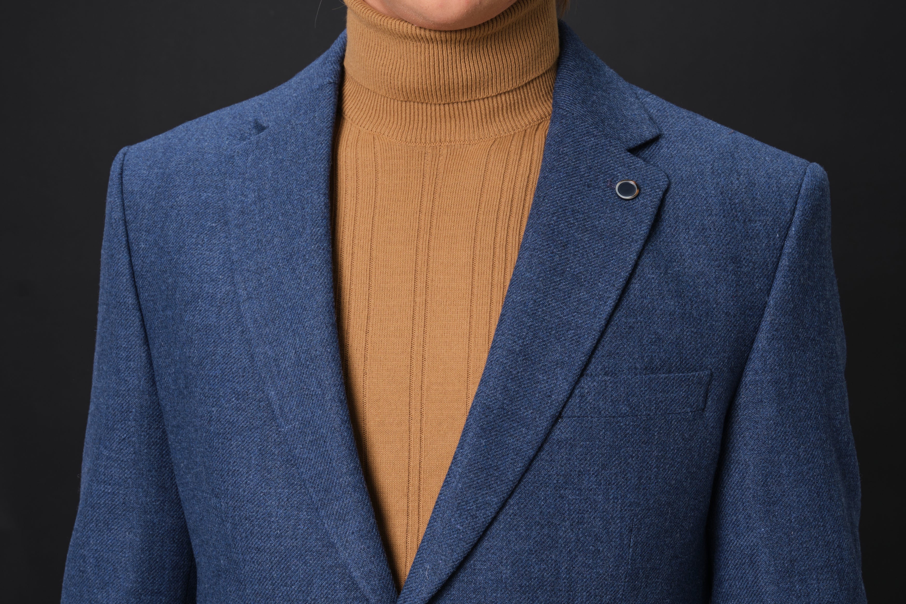 MEHMET,SOLID-NOTCH COLLAR-JACKETS-PB-B221-DENIM - Image 8