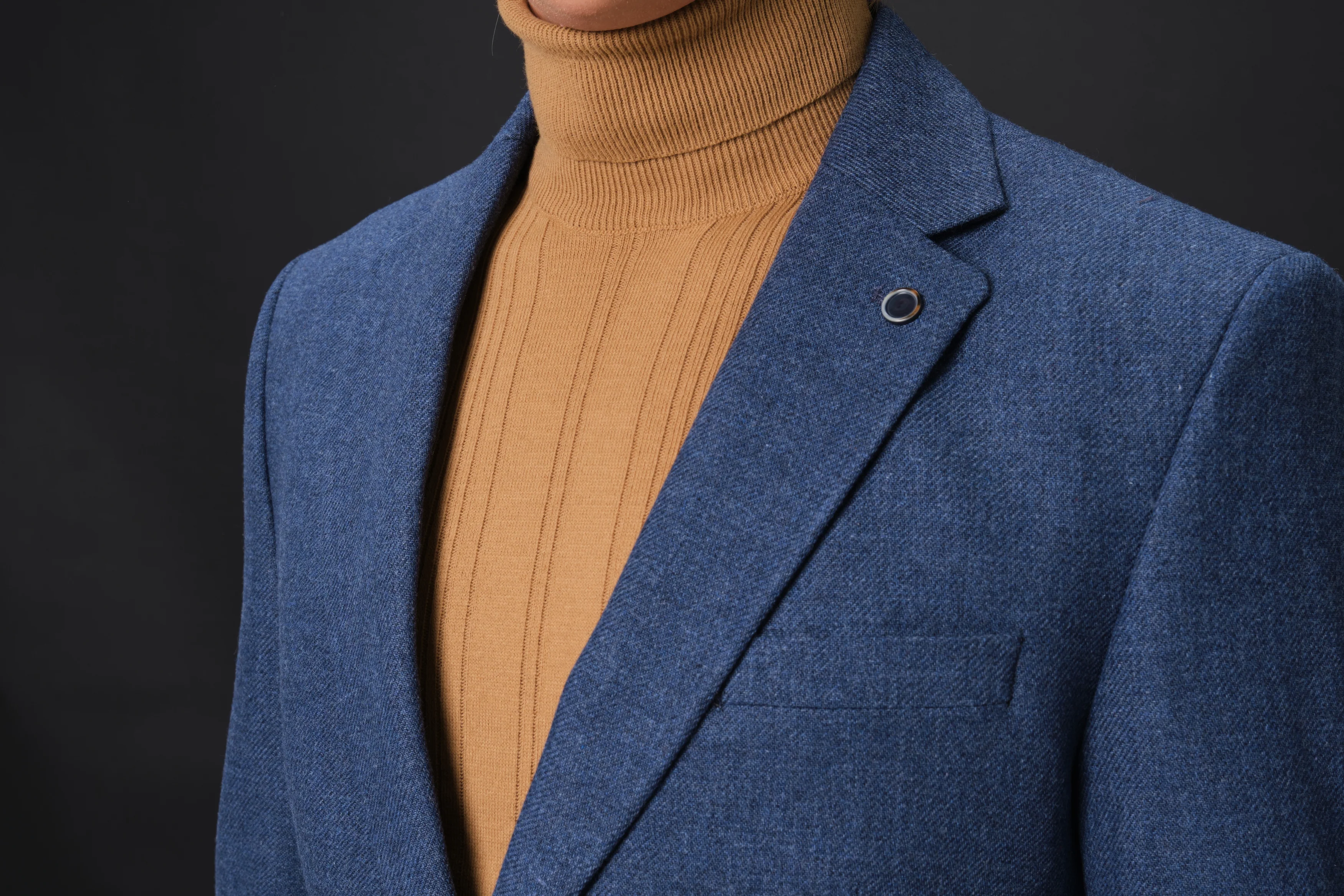 MEHMET,SOLID-NOTCH COLLAR-JACKETS-PB-B221-DENIM - Image 9