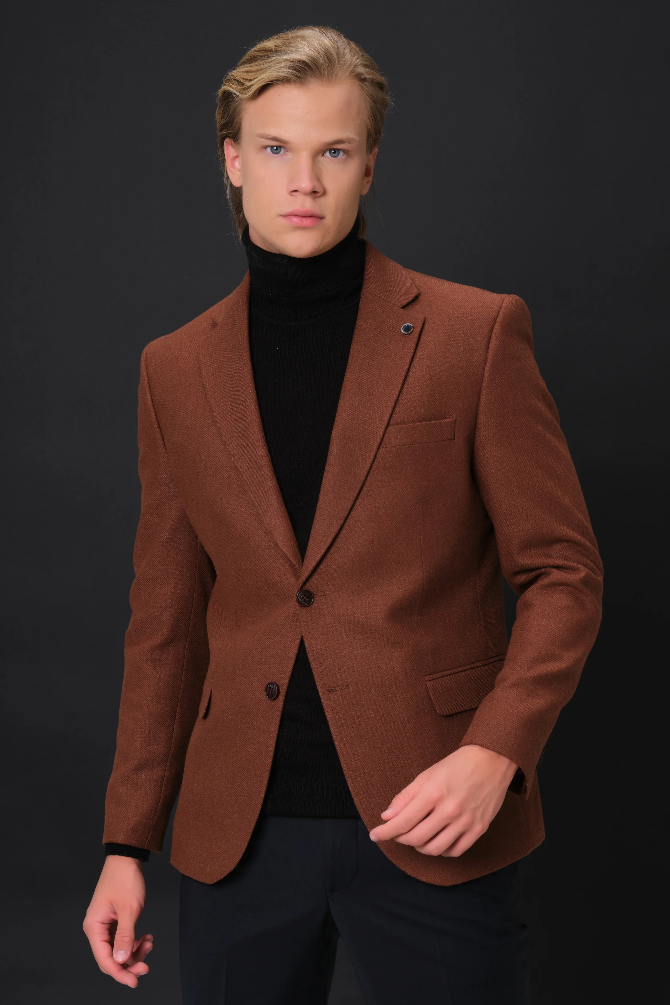 MEHMET,SOLID-NOTCH COLLAR-JACKETS-PB-B221-RUST - Image 6