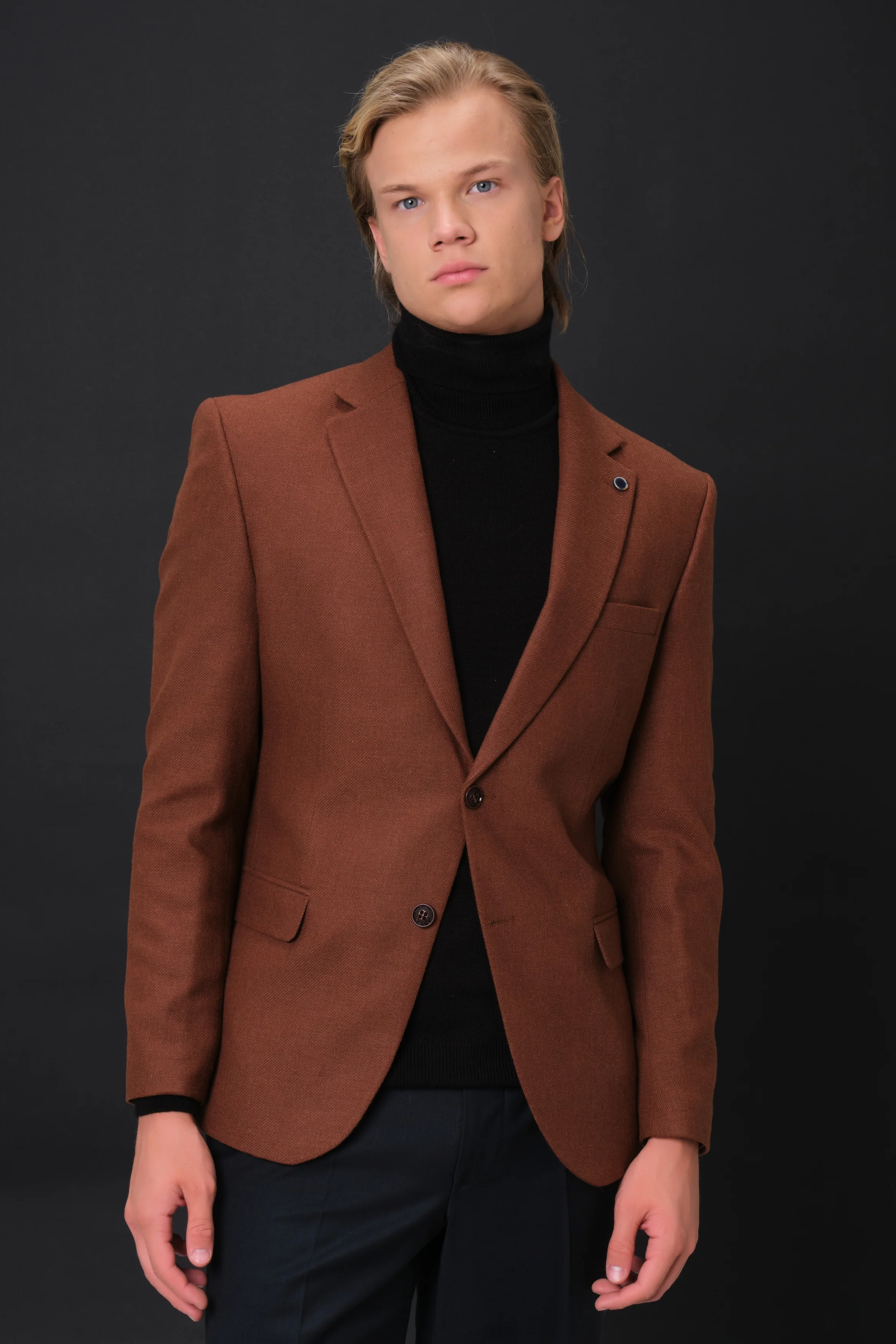 MEHMET,SOLID-NOTCH COLLAR-JACKETS-PB-B221-RUST - Image 7