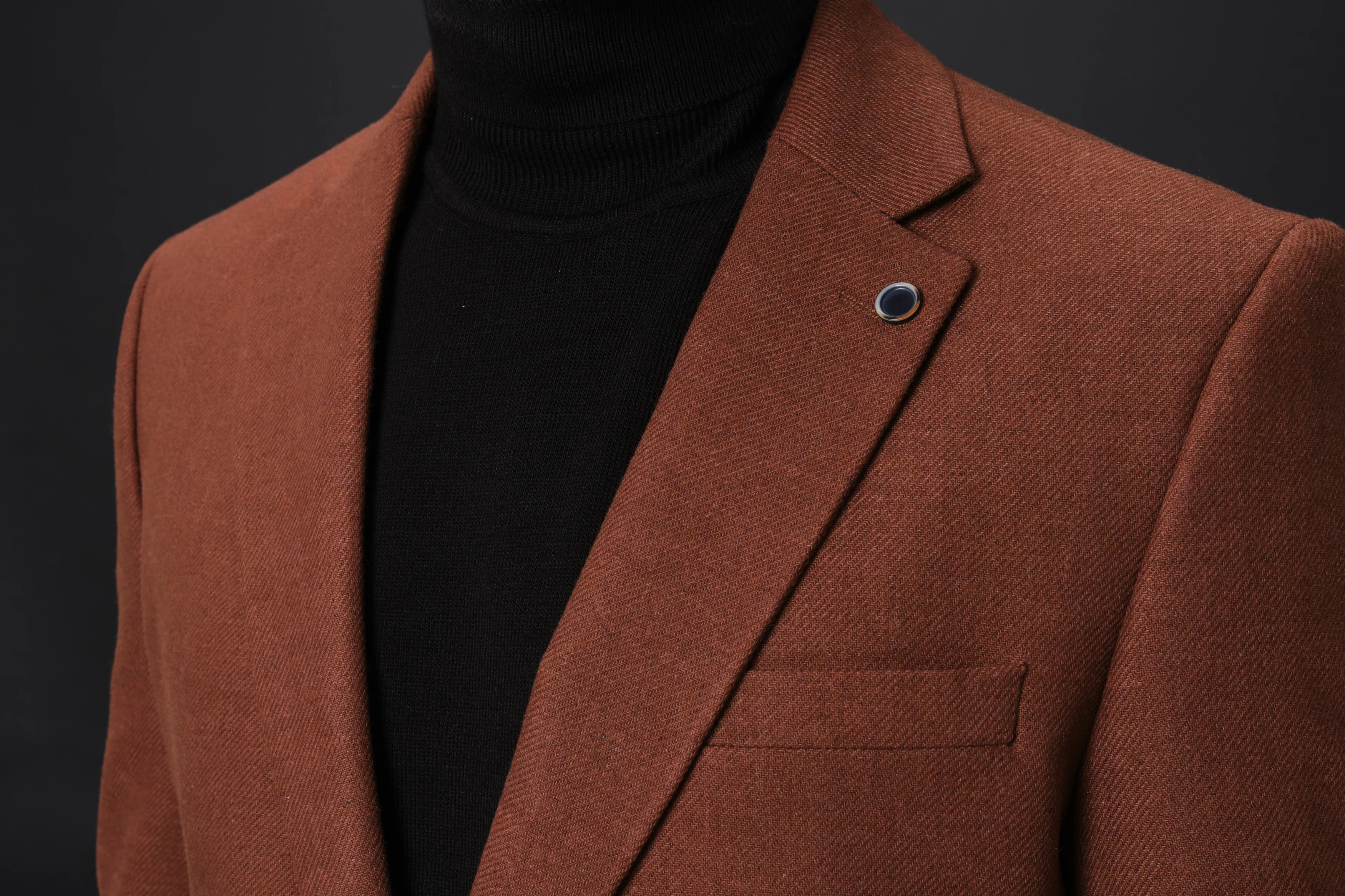 MEHMET,SOLID-NOTCH COLLAR-JACKETS-PB-B221-RUST - Image 8