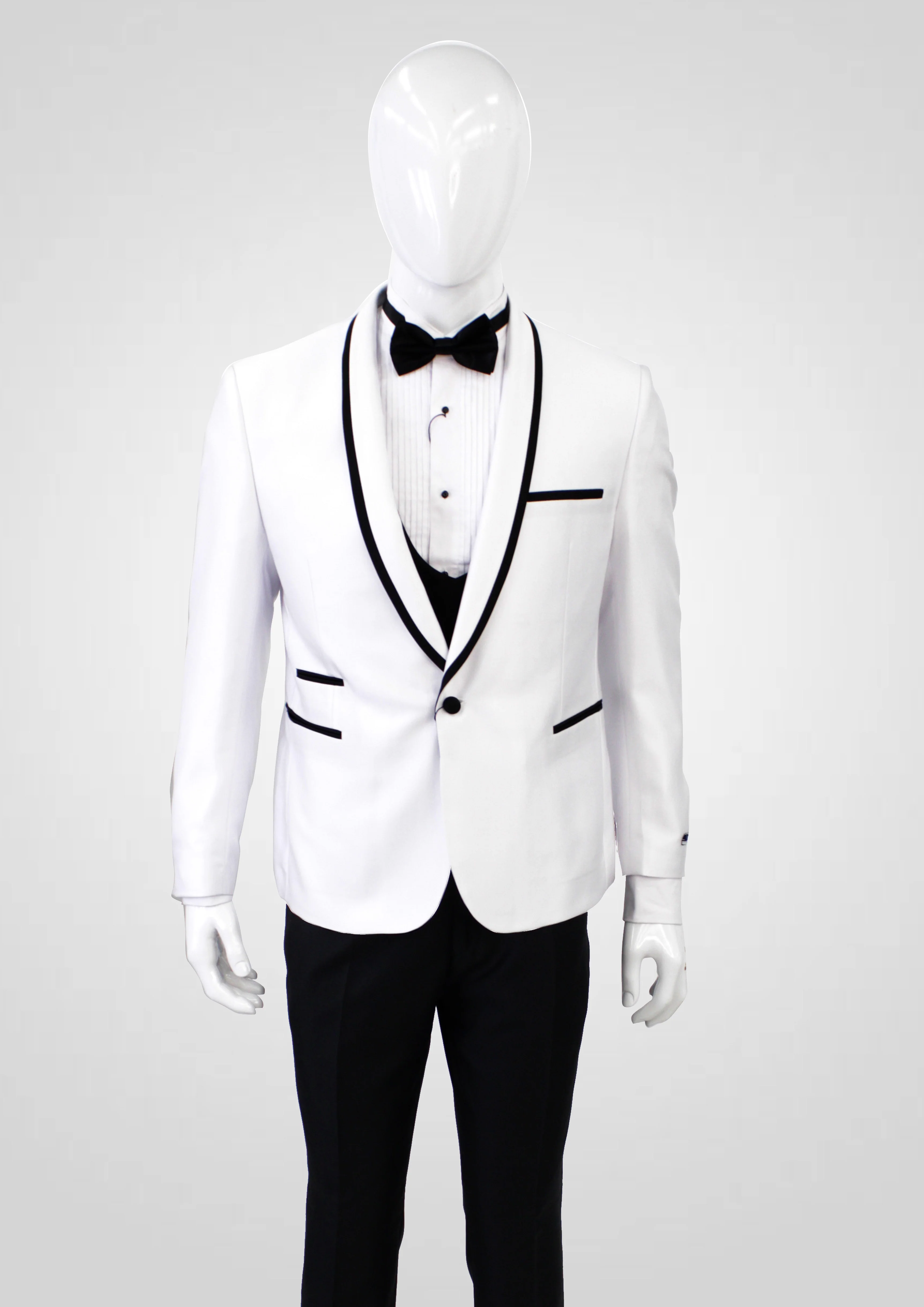 Portabella,COMPOSE-1 BUTTON VEST-TUXEDO SUITS-TUX900-WHITE - Image 5