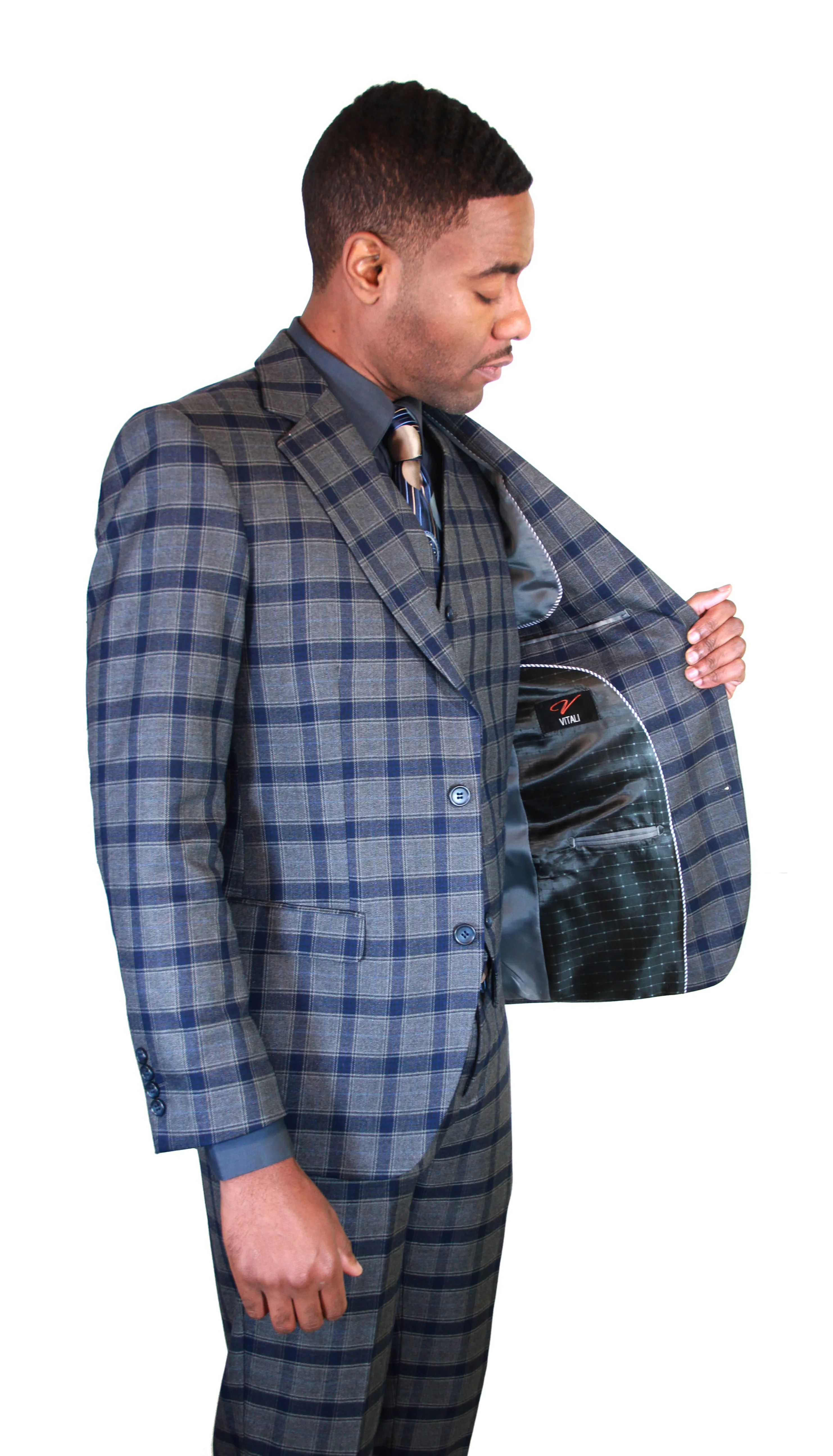 VITALI-2BV-DRESSY SUITS-M2949-T SLIM-CHARCOAL - Image 3